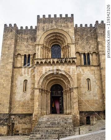 Gothic romanesque cloister of old Coimbra Cathedral, Se Velha de Coimbra in Portugal 119342326