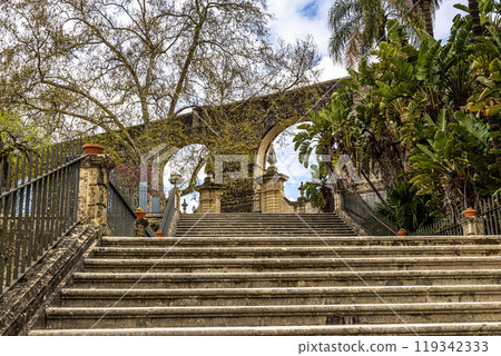 The Botanical Garden of the University of Coimbra in Portugal. The garden was founded in the 18th century 119342333