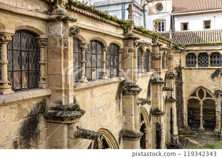 Colonnade of cloister of Santa Cruz Monastery and Church at Coimbra, Portugal Colonnade of cloister of Santa Cruz Monastery and Church at Coimbra, Portugal 119342343
