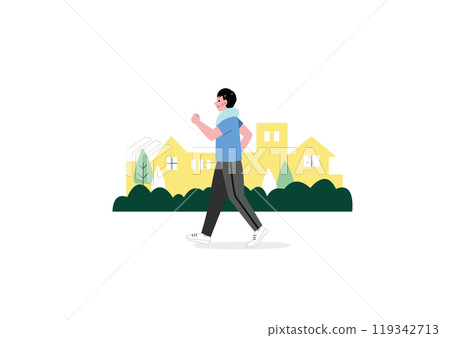 Young men walking Young men walking 119342713