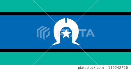 Flag of Torres Strait Islander. Illustration of Australian symbol Flag of Torres Strait Islander. Illustration of Australian symbol 119342736