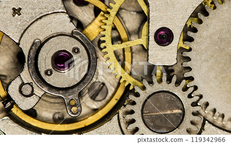 clockwork vintage mechanical watch, high resolution and detail clockwork vintage mechanical watch, high resolution and detail 119342966