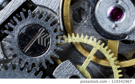 clockwork vintage mechanical watch, high resolution and detail clockwork vintage mechanical watch, high resolution and detail 119342967