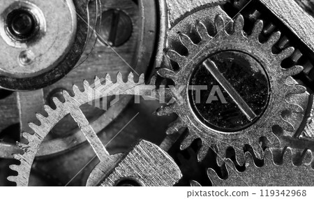 clockwork vintage mechanical watch, high resolution and detail clockwork vintage mechanical watch, high resolution and detail 119342968