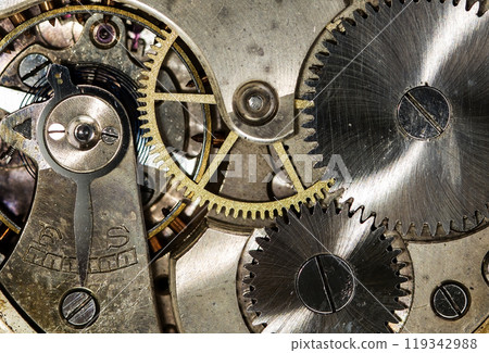 clockwork vintage mechanical watch, high resolution and detail 119342988
