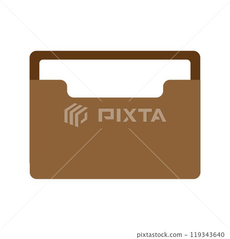 Office folder icon. File folder with documents. Folder for reports and archive cases. 119343640