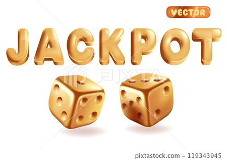 Editable gold text, jackpot casino 3d cartoon style concept 119343945