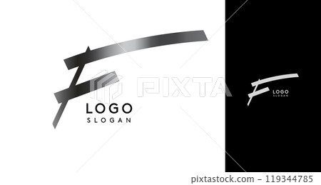 Shiny chromatic letter F, metallic monogram with shiny chrome iridescent gradient for streetwear fashion, music label, skate brand, urban art, graffiti-inspired products, modern tech company Shiny chromatic letter F, metallic monogram with shiny chrome iridescent gradient for streetwear fashion, music label, skate brand, urban art, graffiti-inspired products, modern tech company 119344785