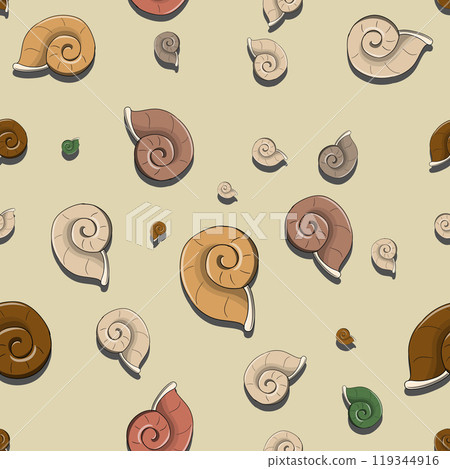 Vector seamless pattern with sea shells Vector seamless pattern with sea shells 119344916