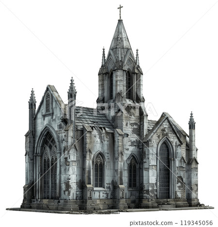 Detailed cutout of an old gothic church with a transparent background, suitable for compositing Detailed cutout of an old gothic church with a transparent background, suitable for compositing 119345056
