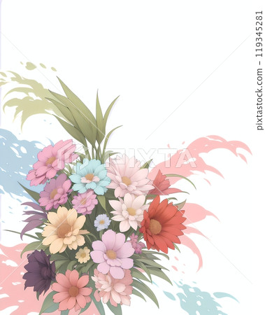 AI-generated colorful flower illustrations 119345281