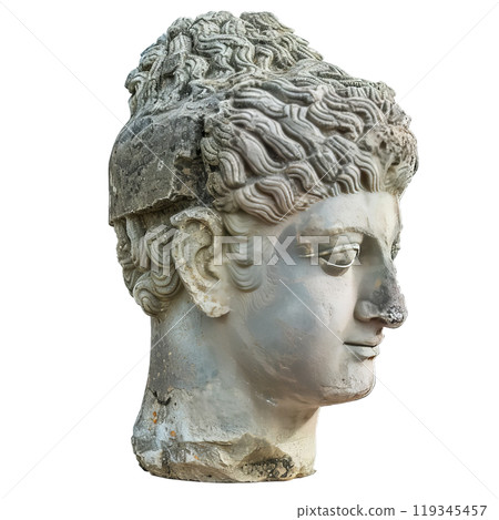 Isolated roman bust sculpture with intricate details, perfect for historical concepts 119345457