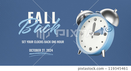 Daylight Saving Time Fall Back banner Daylight Saving Time Fall Back banner 119345461