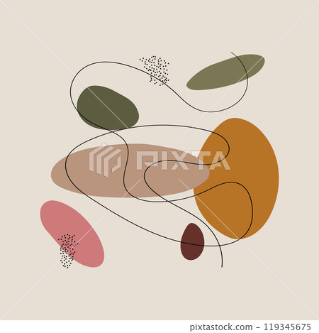 Natural lines and shapes in abstraction. An elegant abstract design with soft lines and organic shapes that brings a sense of nature and tranquility. 119345675