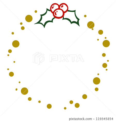 Gold, green and red wreath Gold, green and red wreath 119345854
