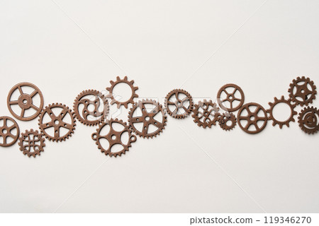 Many gears on a table 119346270