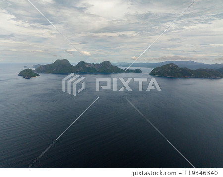 Blue sea and Islands with white sand beaches. El Nido. Palawan. Philippines. Blue sea and Islands with white sand beaches. El Nido. Palawan. Philippines. 119346340