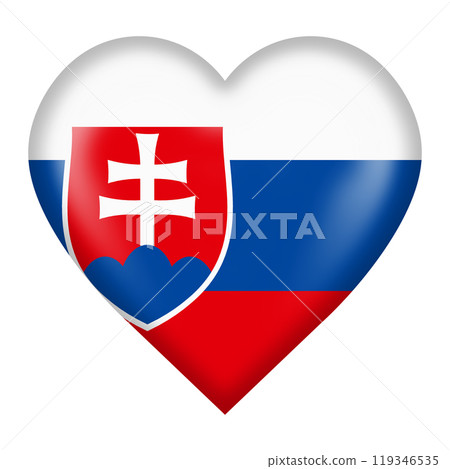Slovakia flag heart button with clipping path 119346535