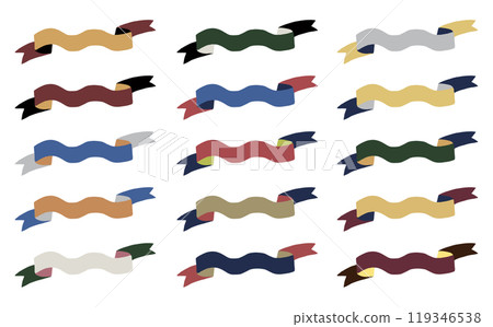 Simple ribbon icon hand drawn illustration set 119346538