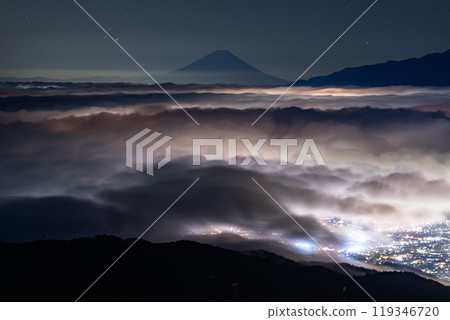 【長野縣】秋天的富士山和大片雲海、高博奇高原 【長野縣】秋天的富士山和大片雲海、高博奇高原 119346720