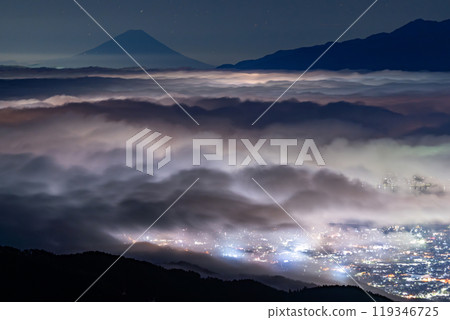 【長野縣】秋天的富士山和大片雲海、高博奇高原 119346725