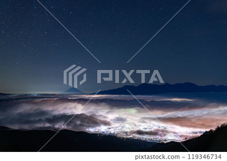 <Nagano Prefecture> Mt. Fuji and the Great Sea of Clouds - Autumn at Takabocchi Plateau 119346734