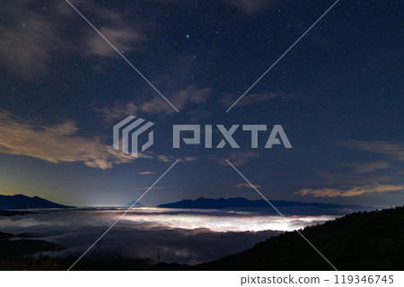 <Nagano Prefecture> Mt. Fuji and the Great Sea of Clouds - Autumn at Takabocchi Plateau 119346745