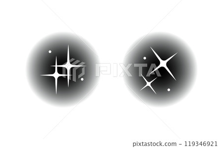 A simple illustration set of shining lights on a black background (circular) A simple illustration set of shining lights on a black background (circular) 119346921
