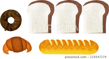 麵包店的各種麵包 119347174