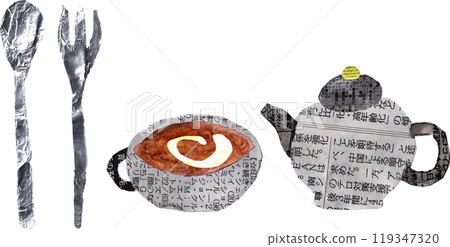 時尚咖啡館下午茶時間茶會的插圖 時尚咖啡館下午茶時間茶會的插圖 119347320