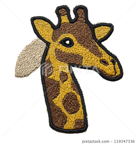 Embroidered patch with a giraffe's face Embroidered patch with a giraffe's face 119347336