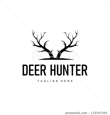 simple black silhouette deer logo vintage design deer forest animal hunter simple black silhouette deer logo vintage design deer forest animal hunter 119347445