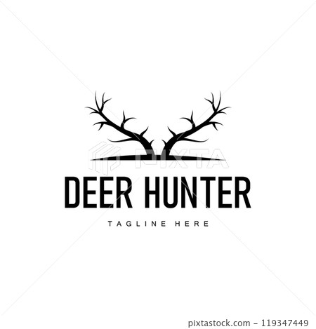 simple black silhouette deer logo vintage design deer forest animal hunter simple black silhouette deer logo vintage design deer forest animal hunter 119347449