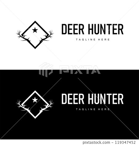 simple black silhouette deer logo vintage design deer forest animal hunter simple black silhouette deer logo vintage design deer forest animal hunter 119347452