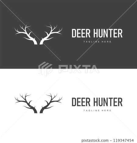 simple black silhouette deer logo vintage design deer forest animal hunter simple black silhouette deer logo vintage design deer forest animal hunter 119347454