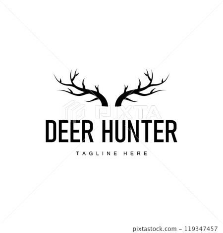 simple black silhouette deer logo vintage design deer forest animal hunter simple black silhouette deer logo vintage design deer forest animal hunter 119347457