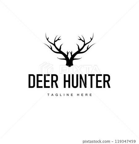 simple black silhouette deer logo vintage design deer forest animal hunter simple black silhouette deer logo vintage design deer forest animal hunter 119347459