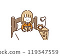 Girl reading in bed 119347559