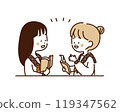 A girl helping her friends with their studies 119347562