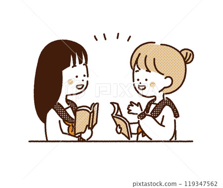 一個女孩和她的朋友互相教導學習 一個女孩和她的朋友互相教導學習 119347562