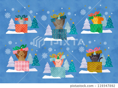 Watercolor cute Christmas illustration material Watercolor cute Christmas illustration material 119347892