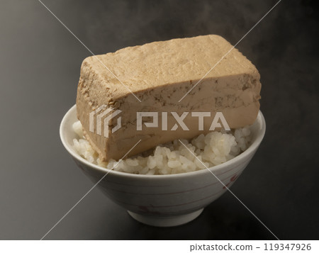 Toumeshi: Rice topped with stewed tofu Toumeshi: Rice topped with stewed tofu 119347926