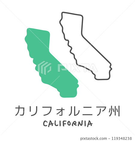 Simple map of California, USA - Illustration Simple map of California, USA - Illustration 119348238