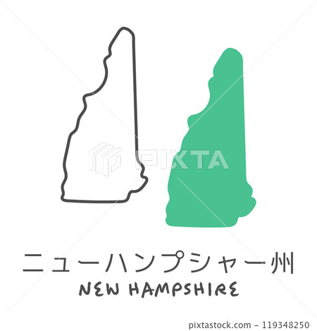Simple map of the US state of New Hampshire - illustration Simple map of the US state of New Hampshire - illustration 119348250