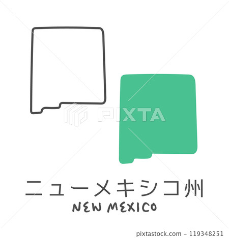 Simple map of the US state of New Mexico Illustration Simple map of the US state of New Mexico Illustration 119348251