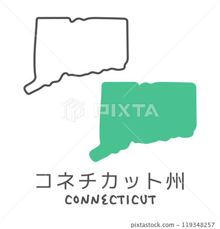 美國康乃狄克州的簡單地圖插圖 美國康乃狄克州的簡單地圖插圖 119348257