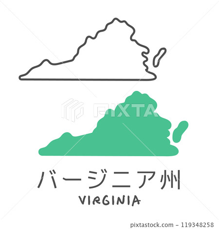 Simple map of Virginia, USA - Illustration 119348258
