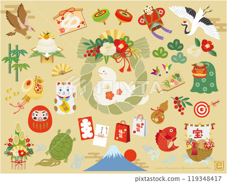 Auspicious snake year New Year material set 119348417