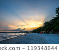 Seascape view with white sand, quiet beach, clear sea water, blue sky in summer of Koh Samet (Samet Isalnd) in Thailand 119348644