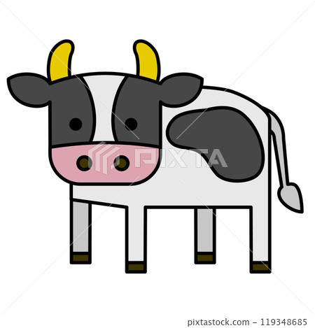 Simple and cute Holstein cow illustration 119348685